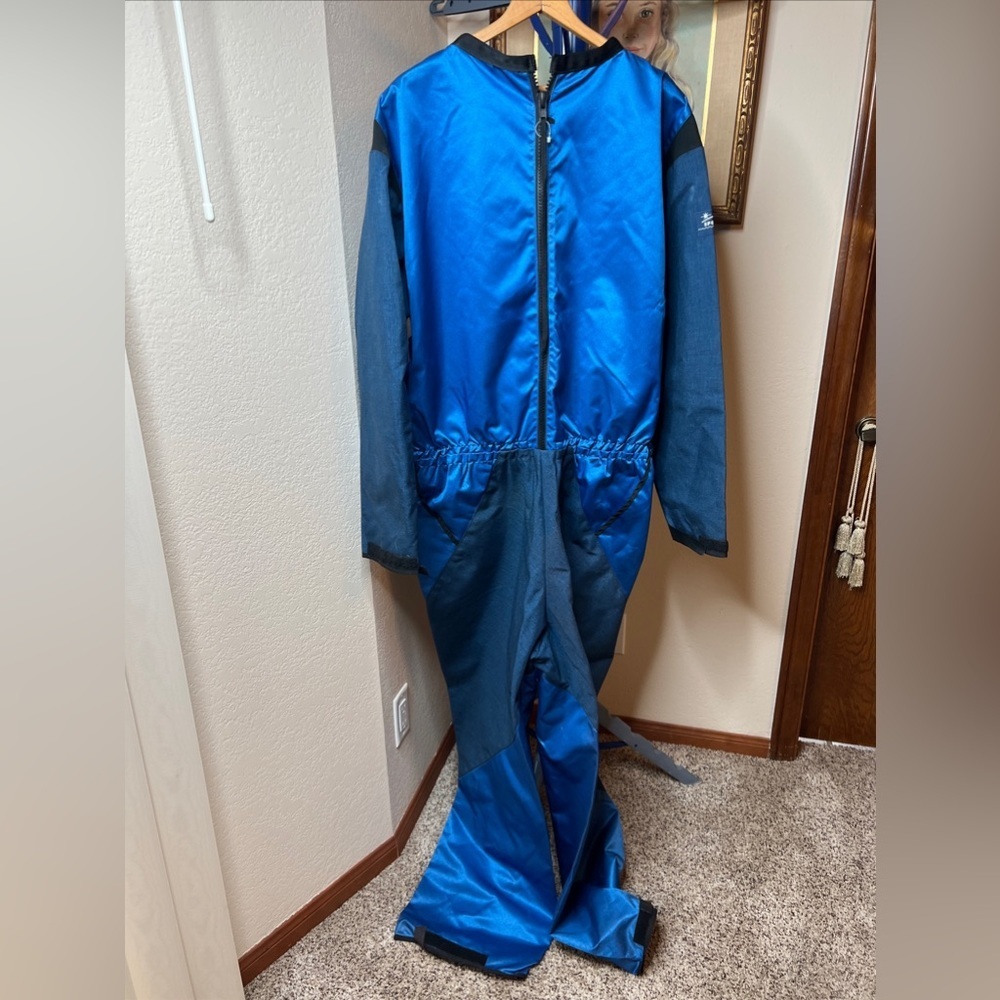 Coveralls Overalls Royal Blue Sport Chalet Divers Canvas Like Material Zippered